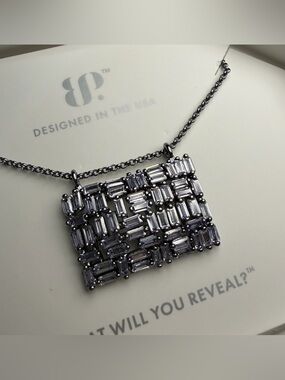 Bomb Party Necklace | Lavender Topaz CZ | Hematite Plated